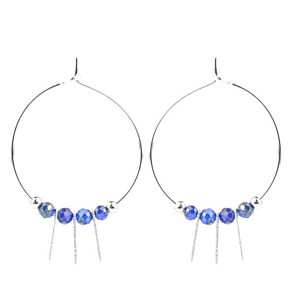 Boucles d'oreilles pour femme Créoles pierre naturelle Lapis lazuli