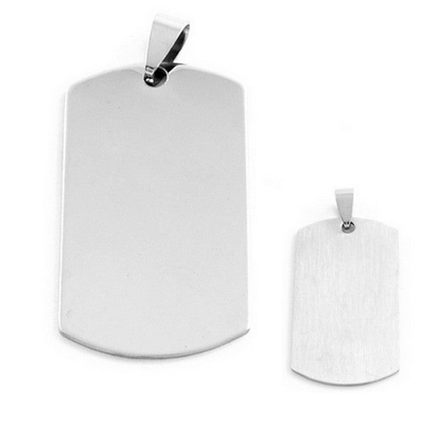 Pendentif acier plaque à graver rectangle