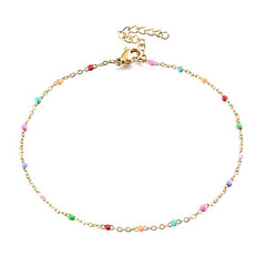 Chaîne de cheville acier 316 or multicouleur Bijouxmode
