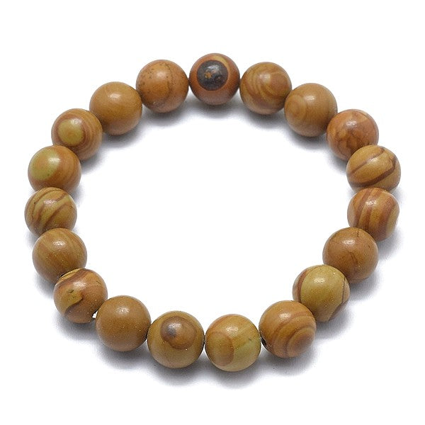 Bracelet fantaisie pierre naturelle Dentelle de bois 6 mm Bracelet pierres naturelles Bijouxmode