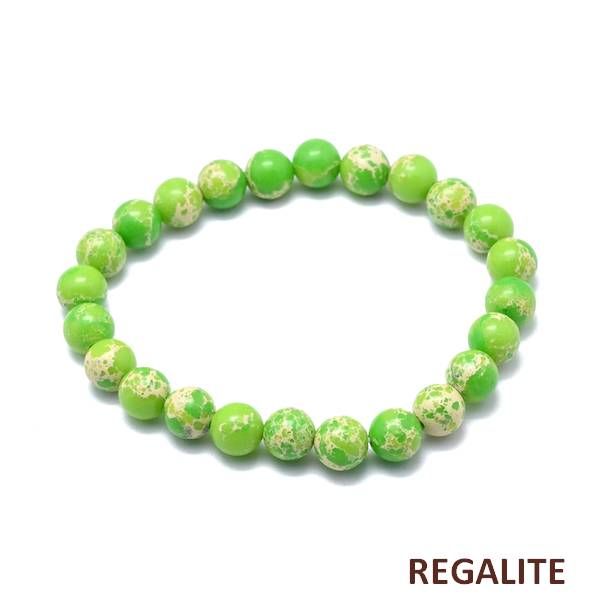 Bracelet pour Homme ou Femme - Pierre naturelle 8 mm - Régalite verte Bracelet pierres naturelles Bijouxmode