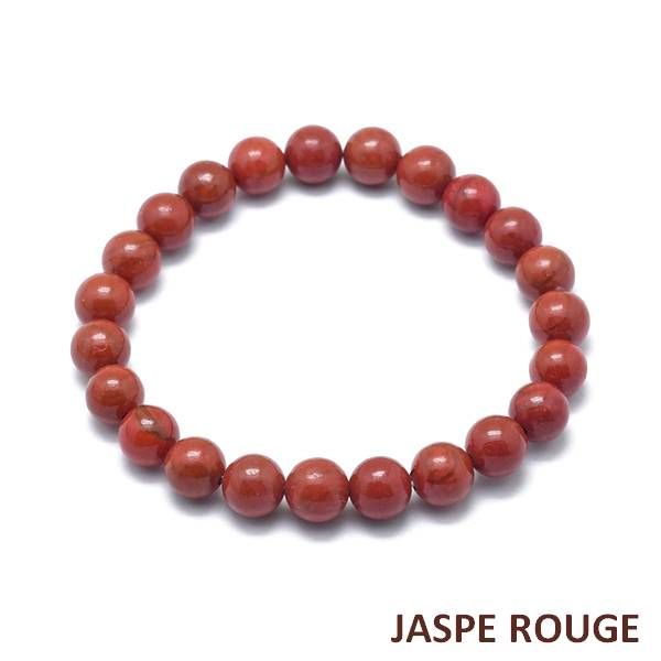 Bracelet pour Homme ou Femme - Pierre naturelle 8 mm - Jaspe rouge