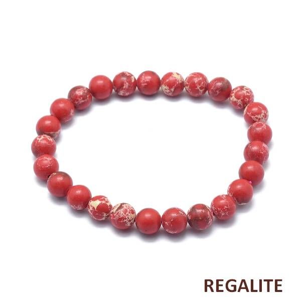 Bracelet pour Homme ou Femme - Pierre naturelle 8 mm - régalite rouge Bracelet pierres naturelles Bijouxmode