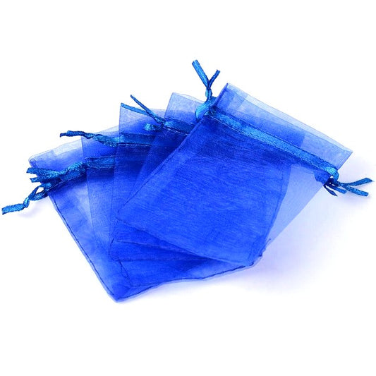 Pochettes organza - Lot de 100 - 7 * 9 cm Bleu