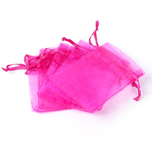 Pochettes organza - Lot de 100 - 7 * 9 cm fushia