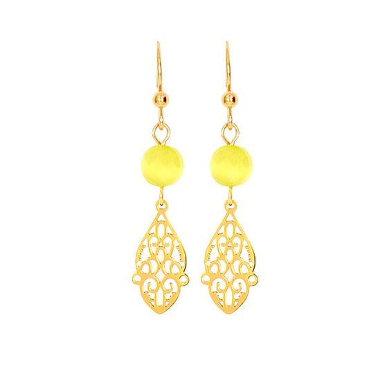 Boucles d'oreilles pour femme pierre naturelle style Oriental gemme vert 