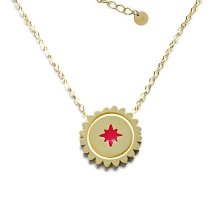 Collier femme acier 316 rosace or étoile rouge Bijouxmode