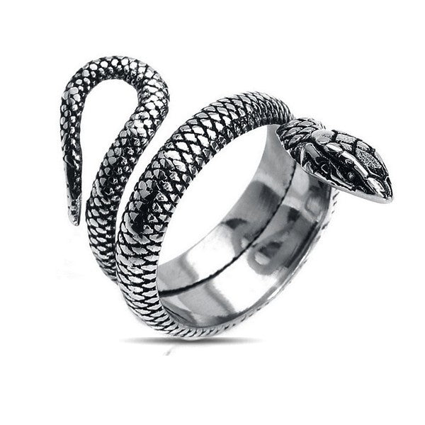 Bague homme en acier 316 serpent