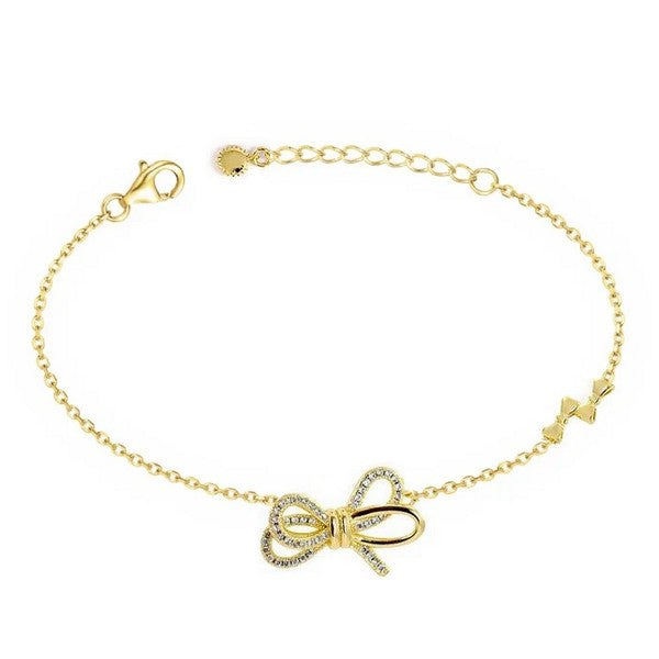 Bracelet pour femme de couleur or avec pendentif noeud 3D