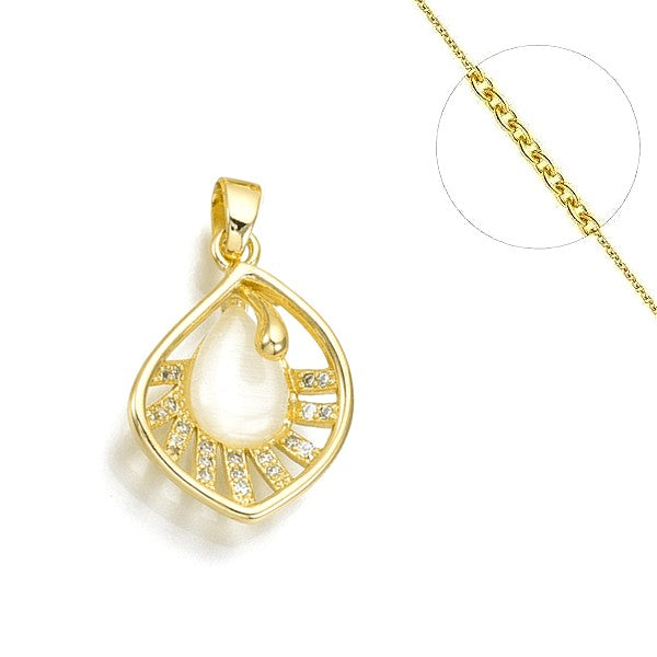 Collier chaine et pendentif zircon cubique Colliers plaqué or Bijouxmode