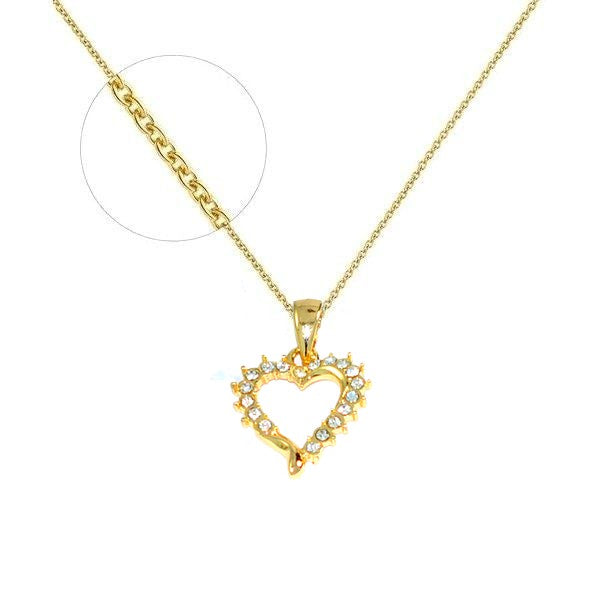 Collier femme - chaîne et pendentif coeur diamant CZ sertis