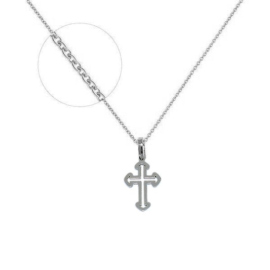 Collier femme acier inoxydable chaîne et pendentif croix