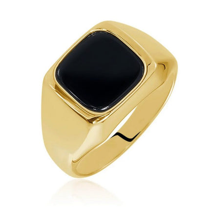 Bague chevalière acier 316 or et noir Papybiker66