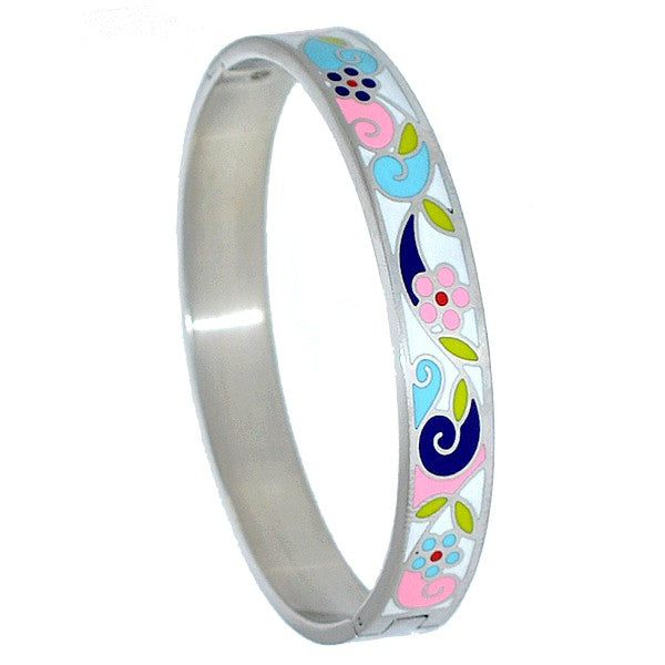 Bracelet femme acier 316 inoxydable argenté motif 3