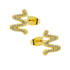 Boucles d'oreilles femme zig zag Boucles d'oreilles plaqué or Bijouxmode