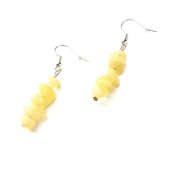 Boucles d'oreilles pierre naturelle perles de jade citron