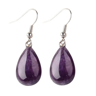 Boucles d'oreilles pierre naturelle goutte améthyste Boucles d'oreilles pierres naturelles Bijouxmode