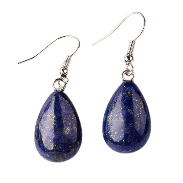 Boucles d'oreilles pierre naturelle goutte lapis lazuli