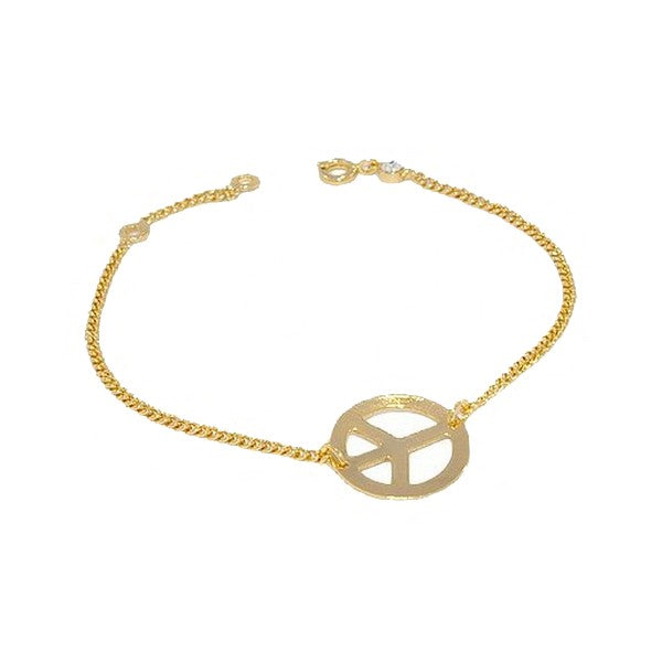 Bracelet pour femme - Cercles 'Peace and Love' Bracelets plaqué or Bijouxmode