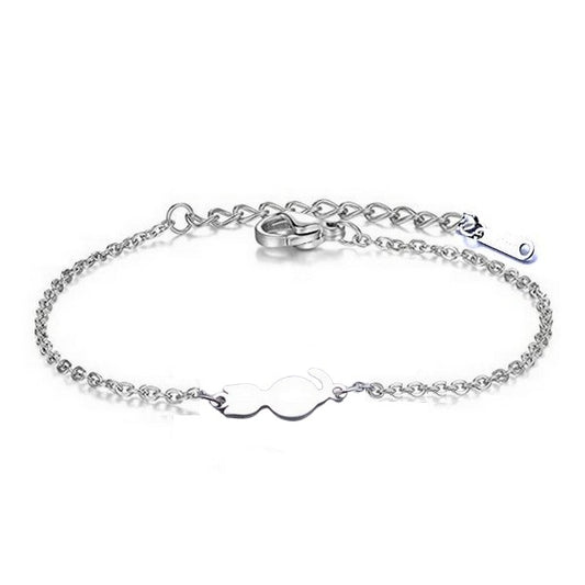 Bracelet acier inoxydable petit chat