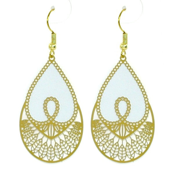 Boucles d'oreilles fantaisie filigrane Oriental dorées