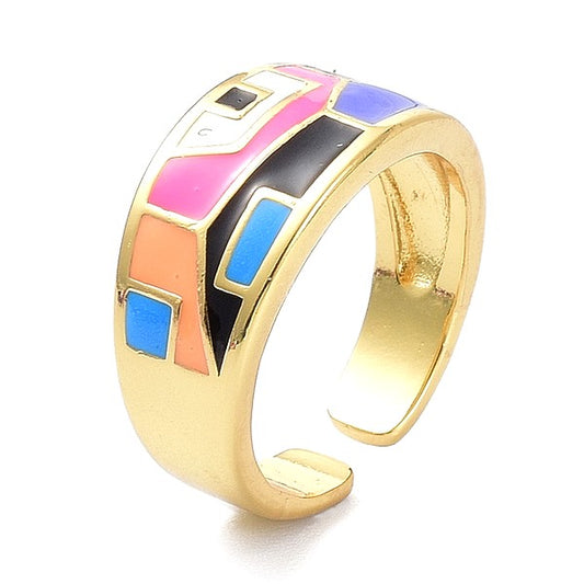 Bague femme motif géométrique 