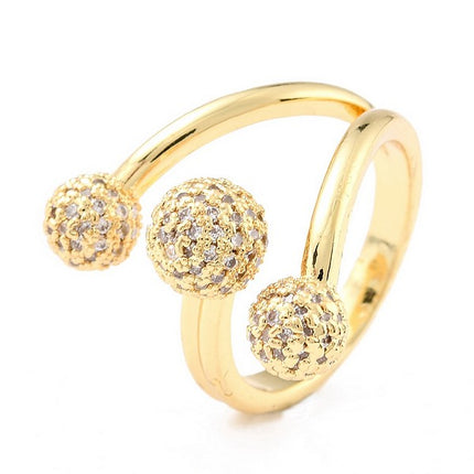 Bague femme réglable 3 boules Bagues plaqué or Bijouxmode