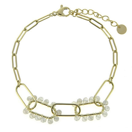 Bracelet acier multitude de pierres naturelles labradorite Bracelet pierres naturelles Bijouxmode