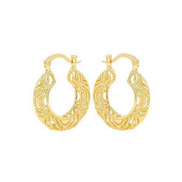 Boucles d'oreilles pour femme - Petites créoles ronde ciselé