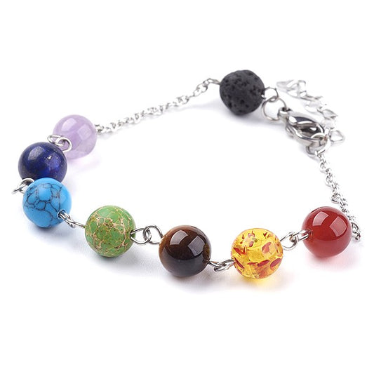 Bracelet acier 7 chakras