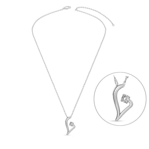 Collier argent 925 chaîne fine pendentif zirconia forme originale 