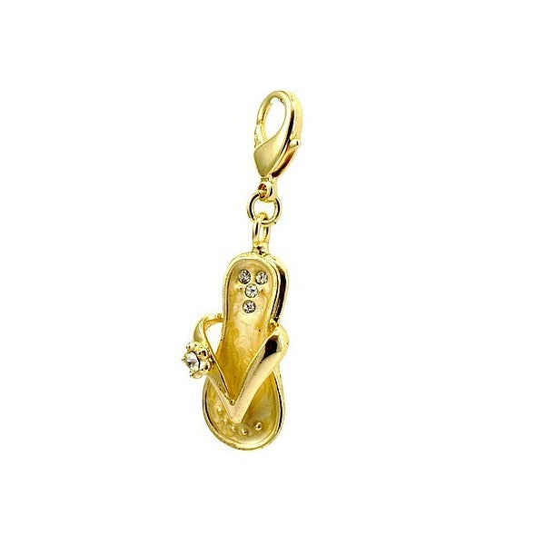 Collection prestige - Charm tongue jaune nacrée cz