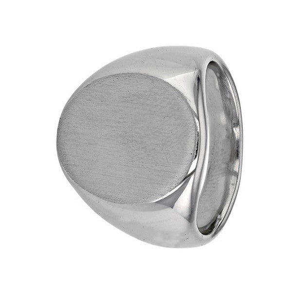 Bague acier inoxydable chevalière argenté