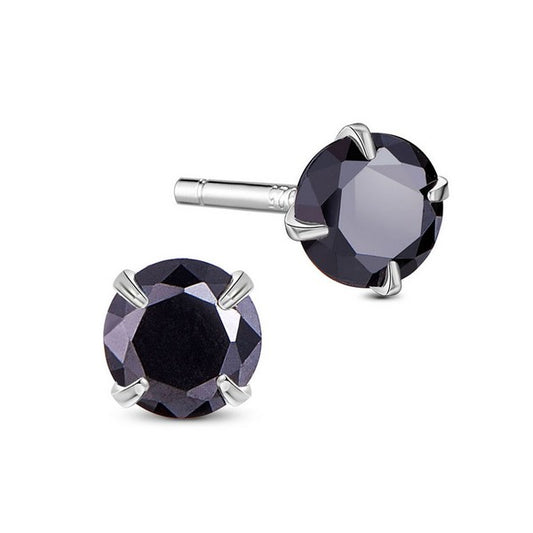 Boucles d'oreilles argent 925 zirconium AAA puces 4 mm noir