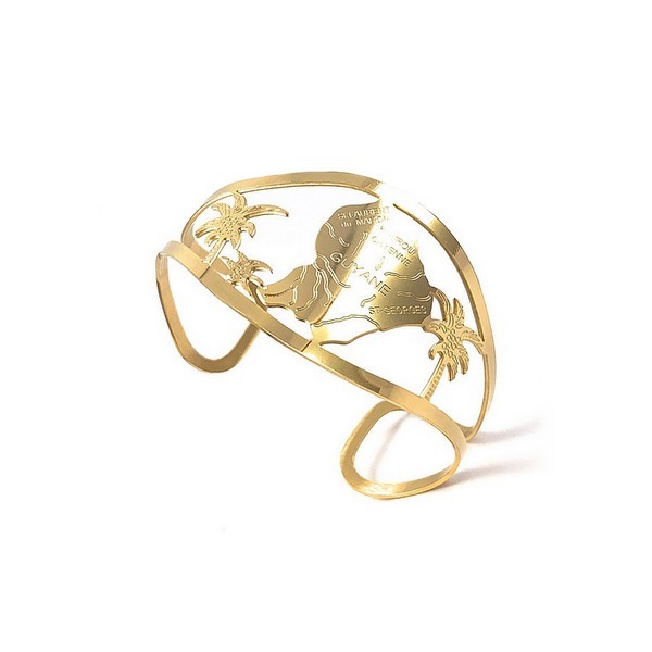 Bague en Acier 316 - Guyane - couleur or Bijouxmode