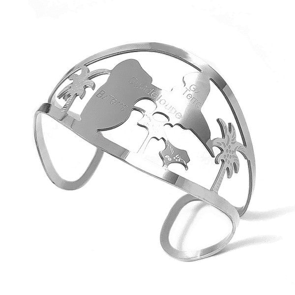 Bracelet fantaisie pour femme - Acier 316 argenté - La Guadeloupe Bijouxmode