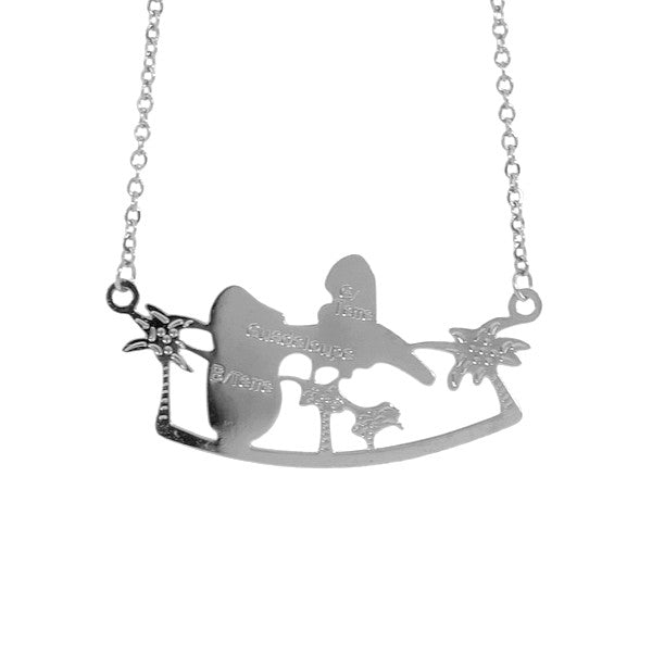 Collier acier inoxydable Guadeloupe argenté Bijouxmode