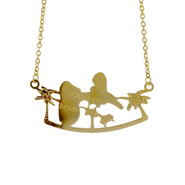 Collier acier inoxydable Guadeloupe doré Bijouxmode