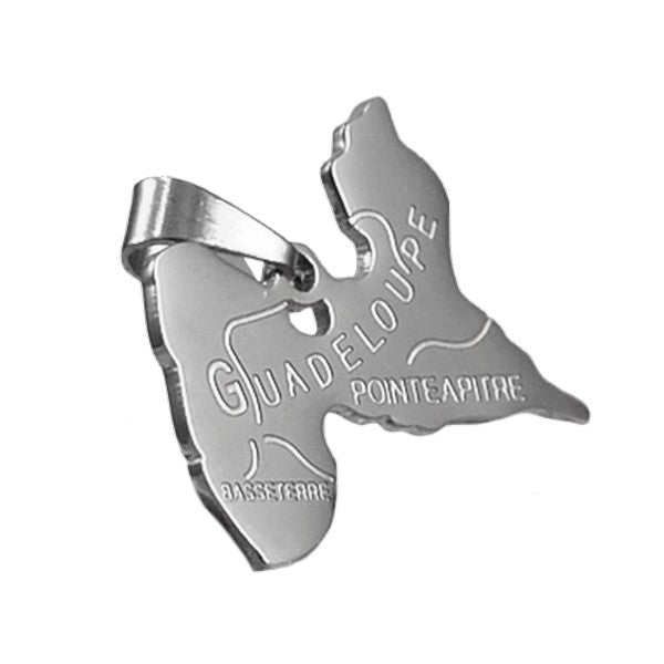 Pendentif mixte - Acier 316 argenté - Guadeloupe Bijouxmode