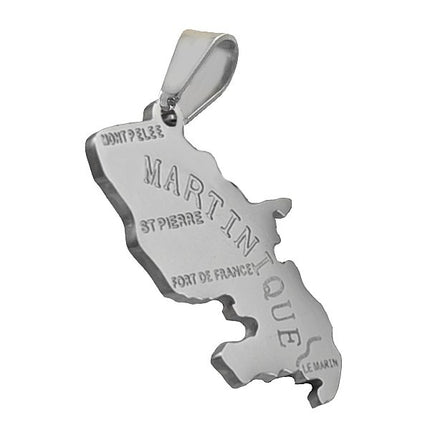 Pendentif mixte - Acier 316 argenté - Martinique Bijouxmode