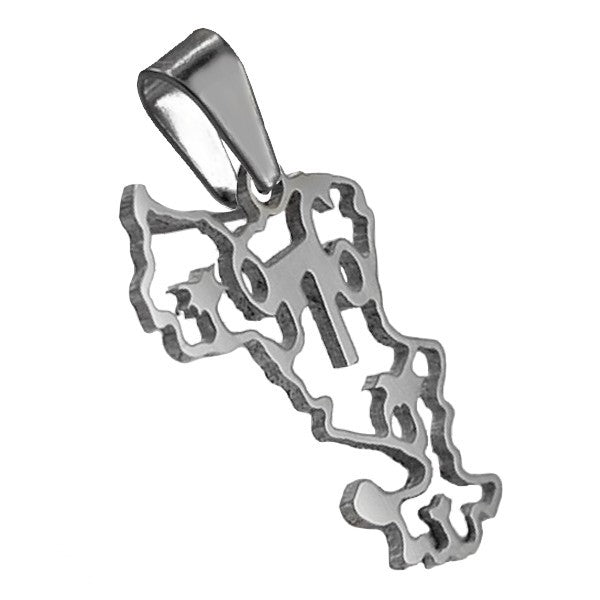 Pendentif mixte - Acier 316 ajouré argenté - 976 Bijouxmode