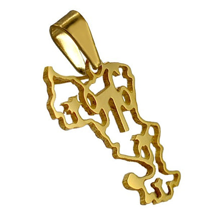 Pendentif mixte - Acier 316 ajouré doré - 976 Bijouxmode